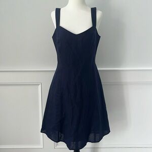 Gap linen navy blue dress